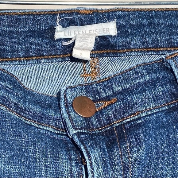 Eileen Fisher Straight Leg Organic Cotton Stretch Jeans, size 8 - Picture 4 of 10